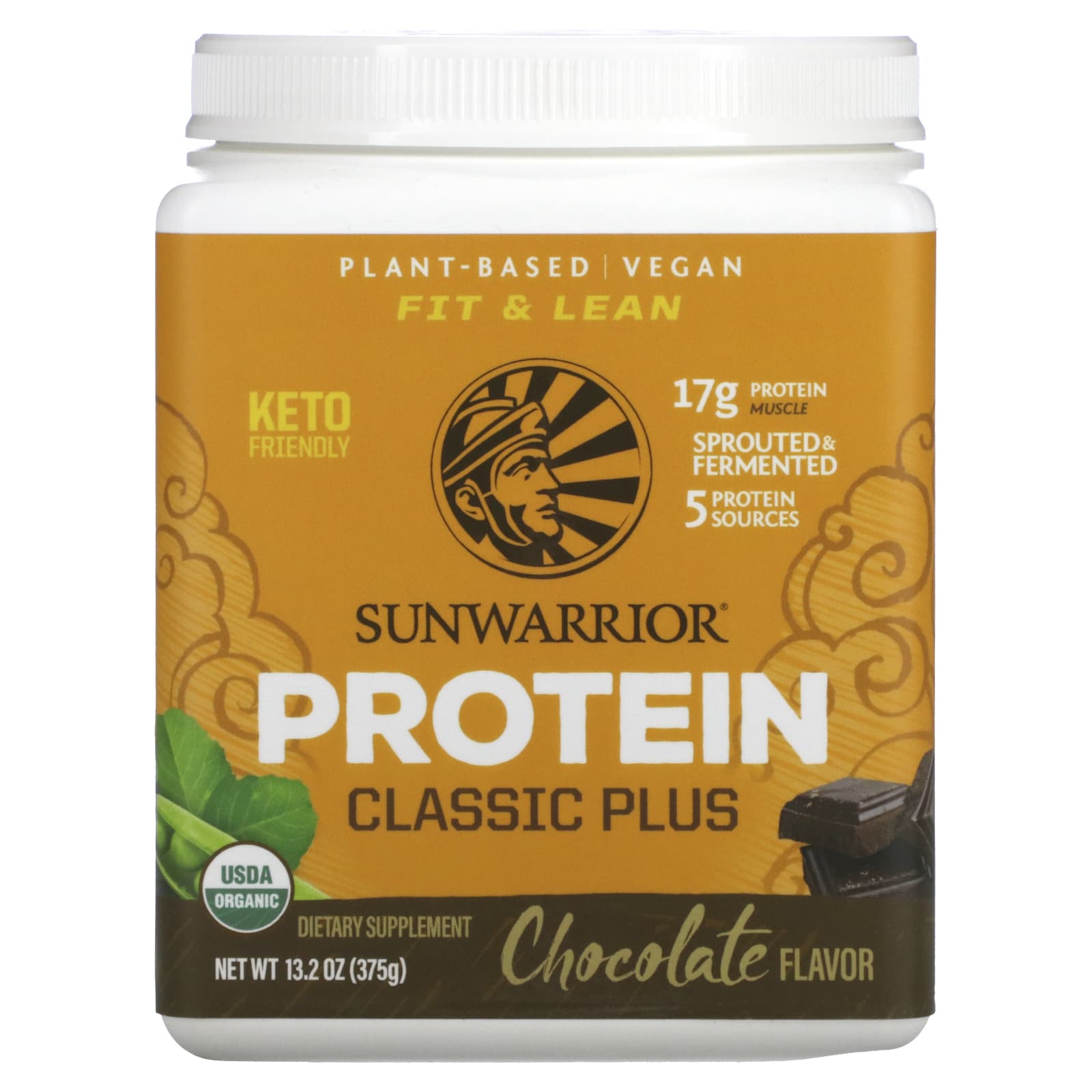 Sunwarrior-Classic Plus Protein-Chocolate-13.2 oz (375 g)