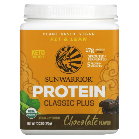 Sunwarrior-Classic Plus Protein-Chocolate-13.2 oz (375 g)