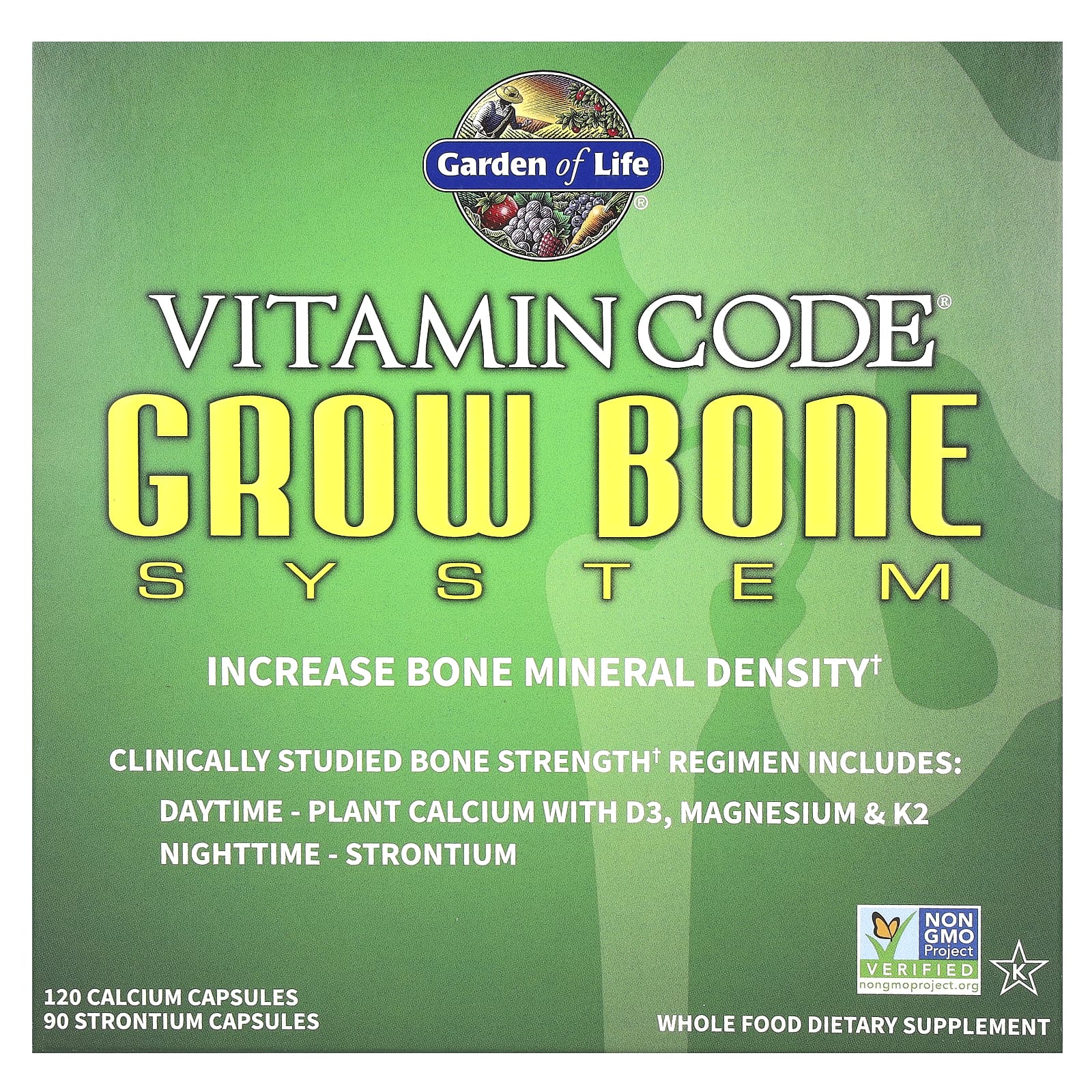 Garden of Life-Vitamin Code-Grow Bone System-2 Bottles