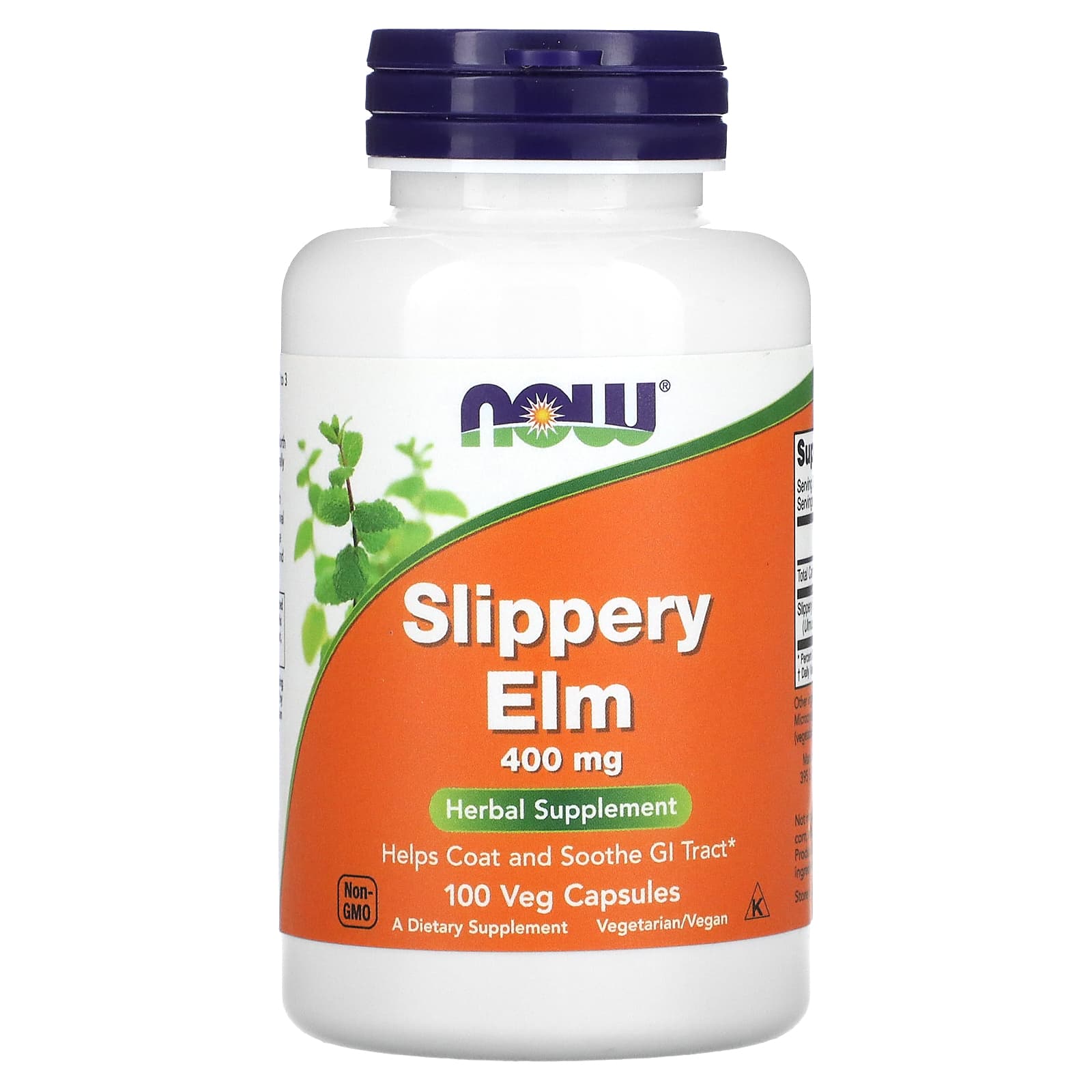 NOW Foods-Slippery Elm-400 mg-100 Veg Capsules