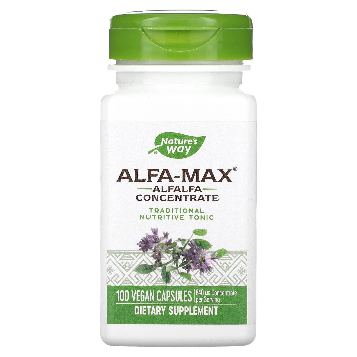 Nature's Way-Alfa-Max-Alfalfa Concentrate-840 mg-100 Vegan Capsules (420 mg per Capsule)