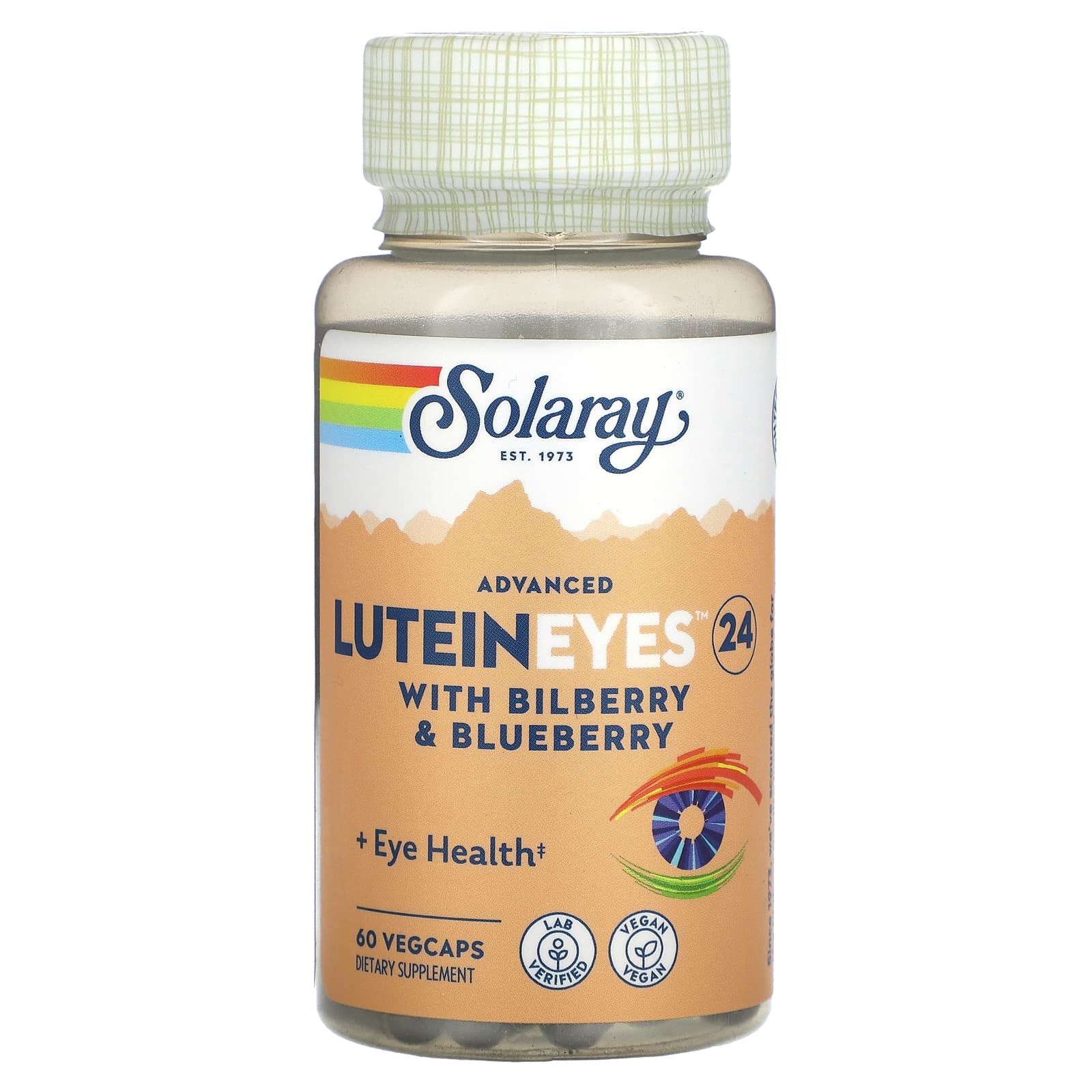 Solaray-Advanced Lutein Eyes 24 with Bilberry & Blueberry-60 VegCaps