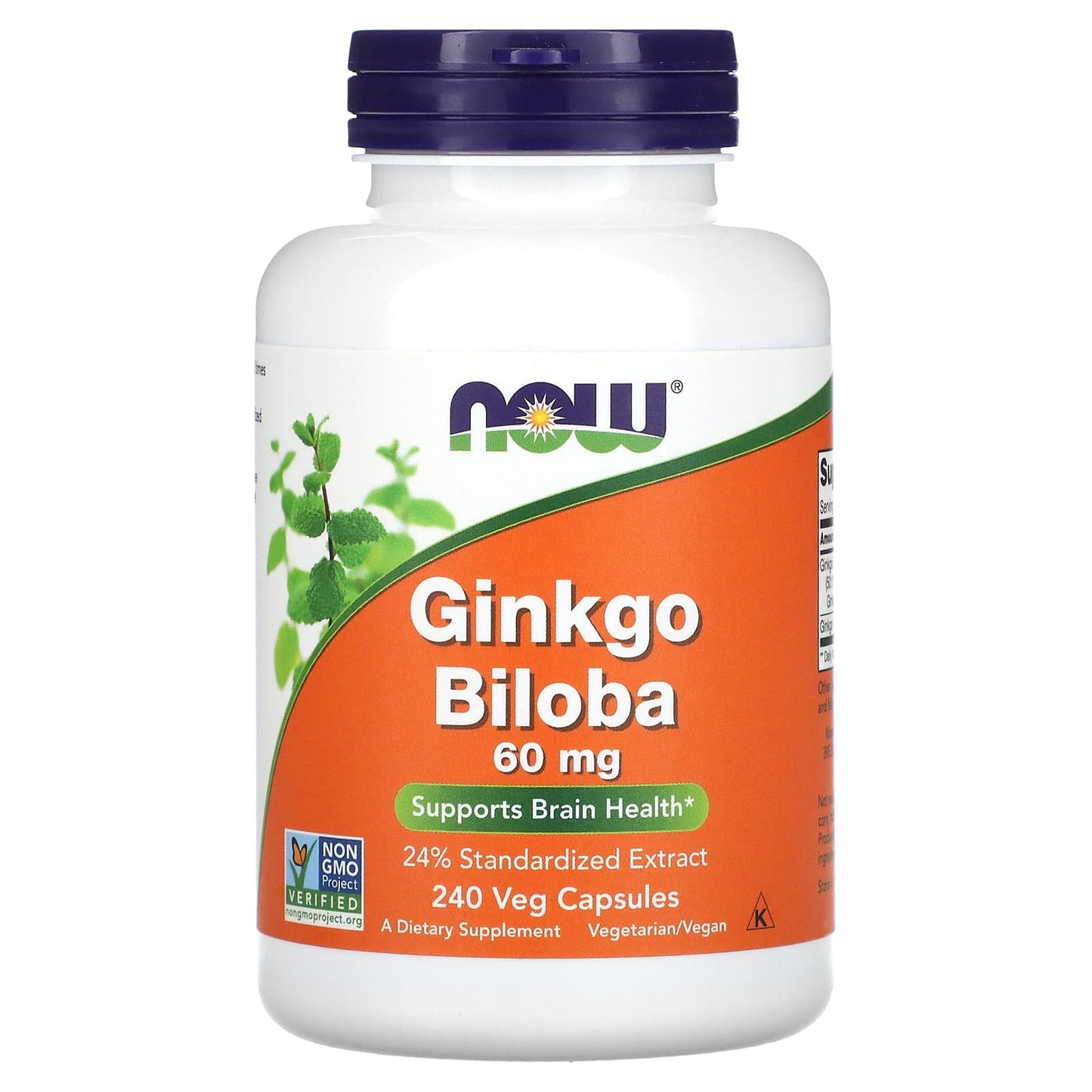 NOW Foods-Ginkgo Biloba-60 mg-240 Veg Capsules