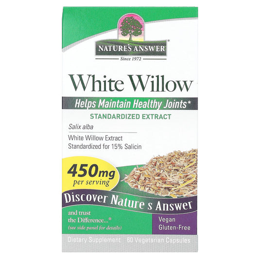 Nature's Answer-White Willow-450 mg -60 Vegetarian Capsules