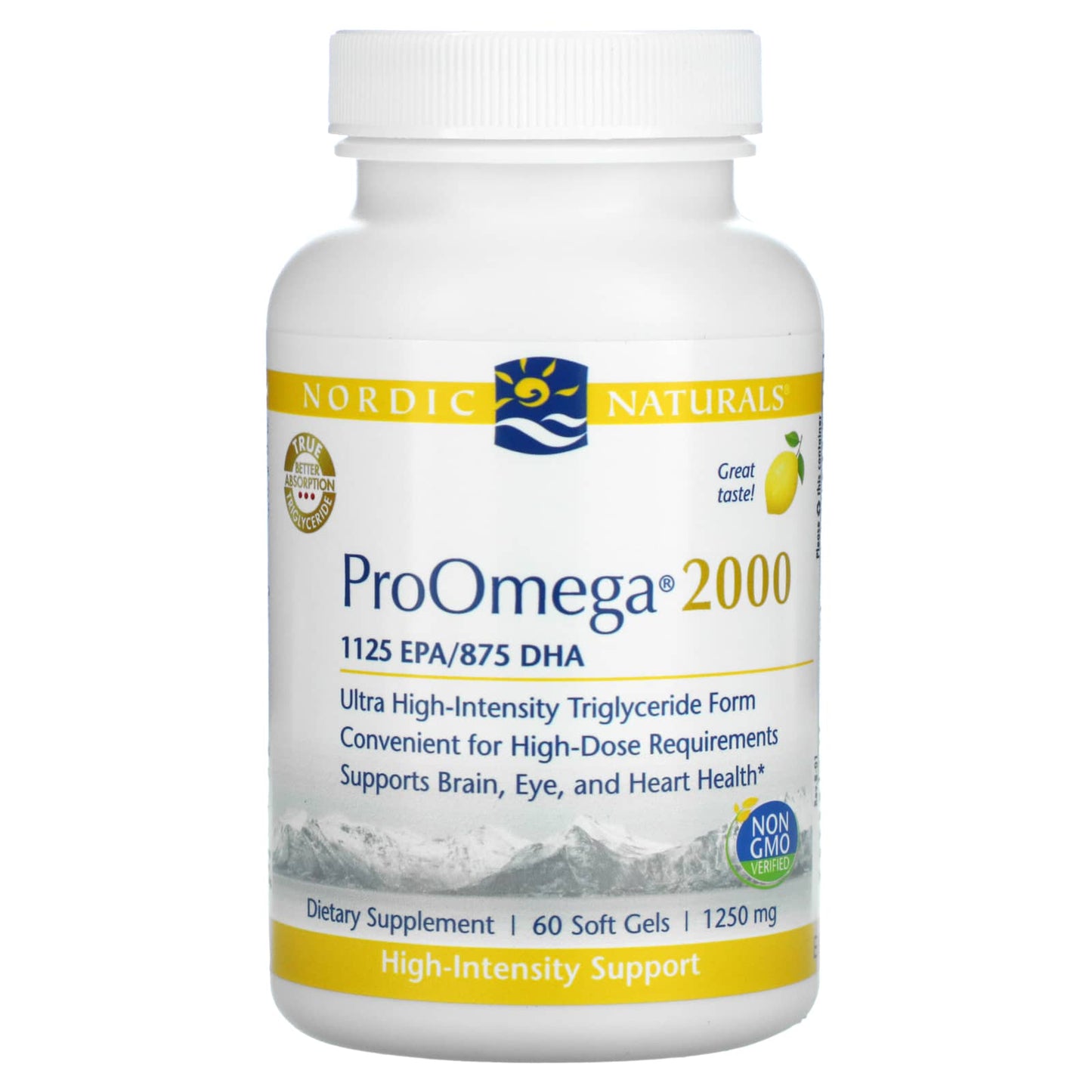 Nordic Naturals-ProOmega 2000-Lemon-1250 mg-60 Soft Gels