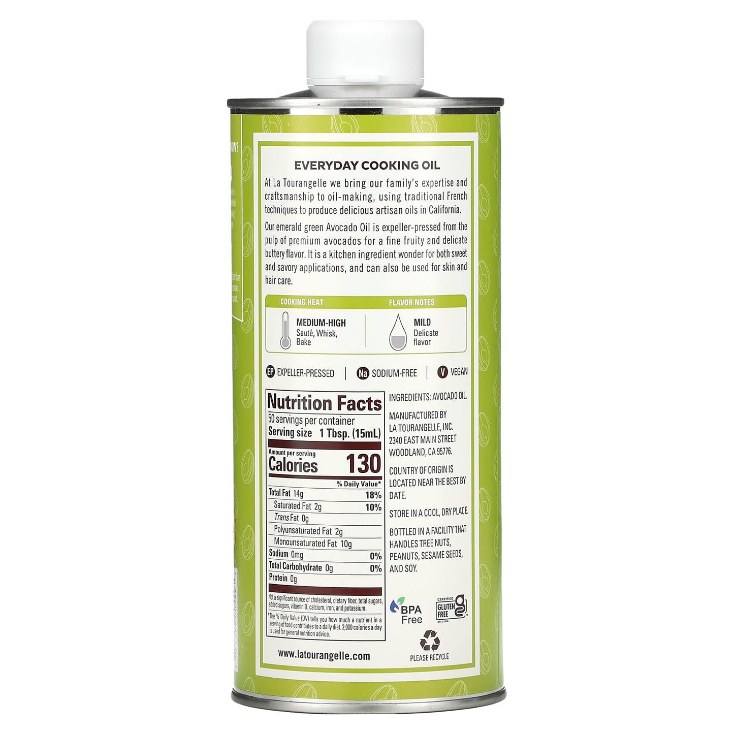 La Tourangelle, Delicate Avocado Oil, 25.4 fl oz (750 ml)