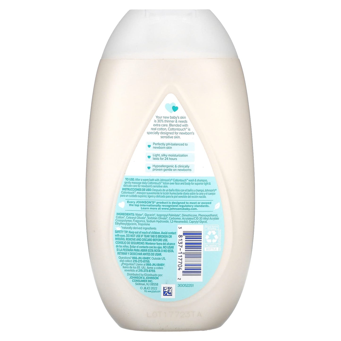 Johnson's Baby, Cottontouch, Newborn Face & Body Lotion, 13.6 fl oz (400 ml)