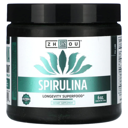 Zhou Nutrition-Spirulina-Longevity Superfood-6 oz (170 g)