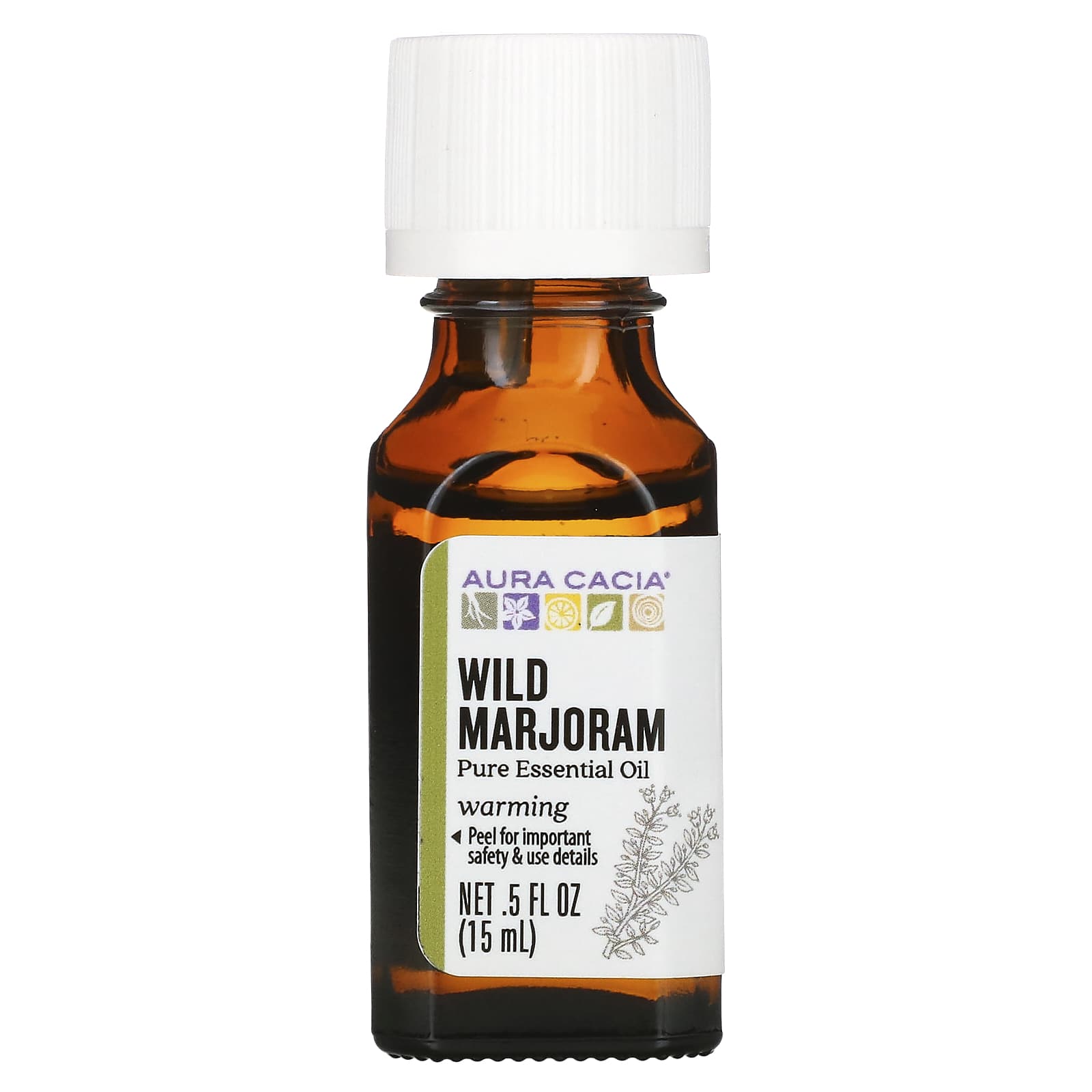 Aura Cacia-Pure Essential Oil-Wild Marjoram-0.5 fl oz (15 ml)