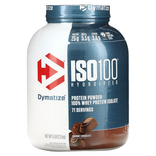 Dymatize-ISO100 Hydrolyzed-100% Whey Protein Isolate-Gourmet Chocolate-5 lbs (2.3 kg)