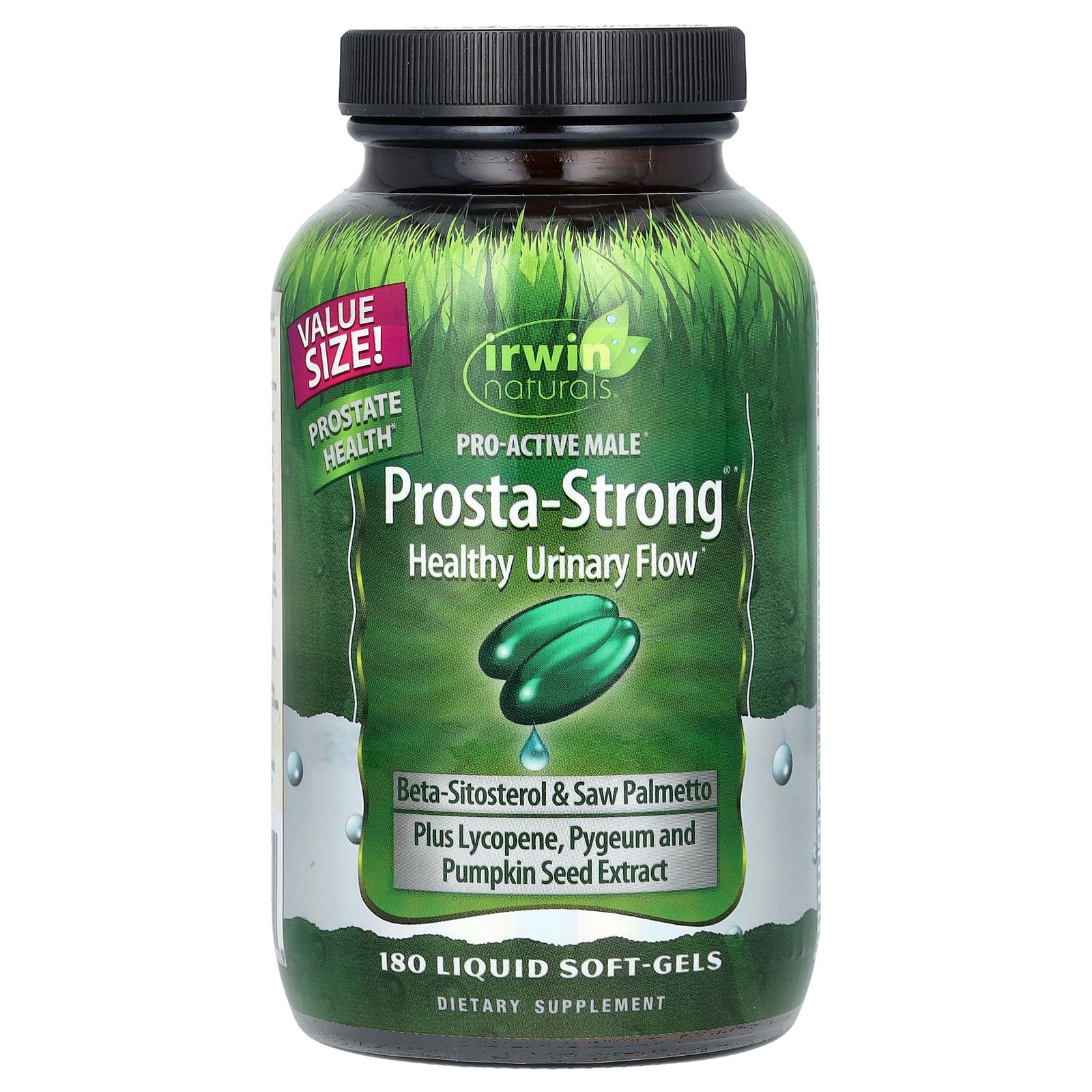 Irwin Naturals-Pro-Active Male-Prosta-Strong-Healthy Urinary Flow-180 Liquid Soft-Gels