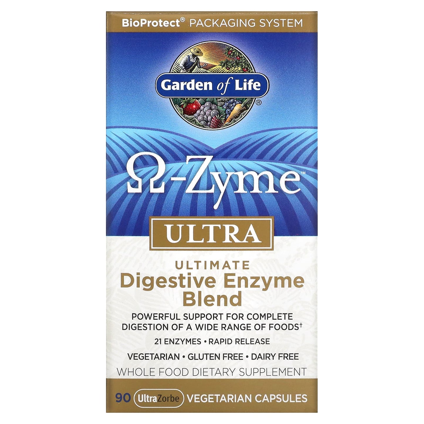 Garden of Life-O-Zyme Ultra-Ultimate Digestive Enzyme Blend-90 UltraZorbe Vegetarian Capsules