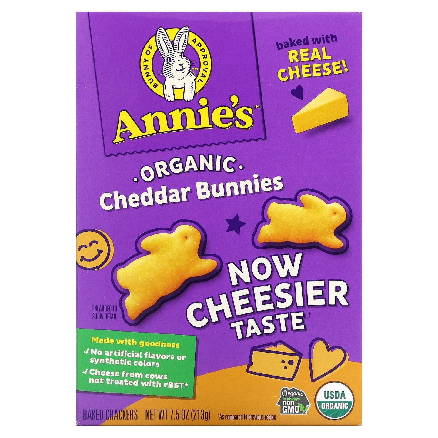 Annie's Homegrown-Organic Cheddar Bunnies-Baked Snack Crackers-7.5 oz (213 g)