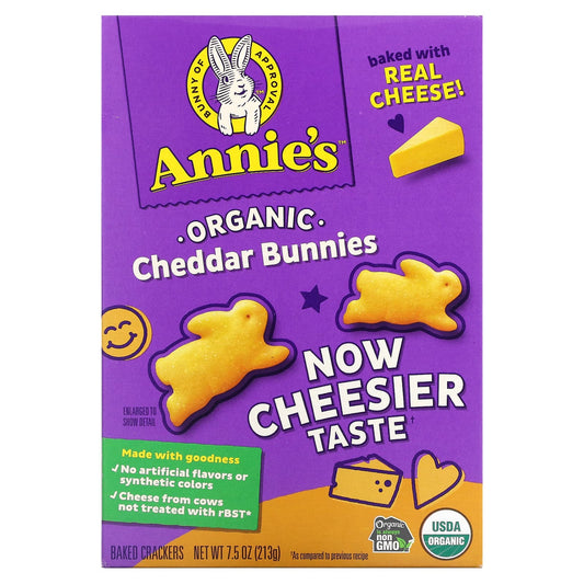 Annie's Homegrown-Organic Cheddar Bunnies-Baked Snack Crackers-7.5 oz (213 g)