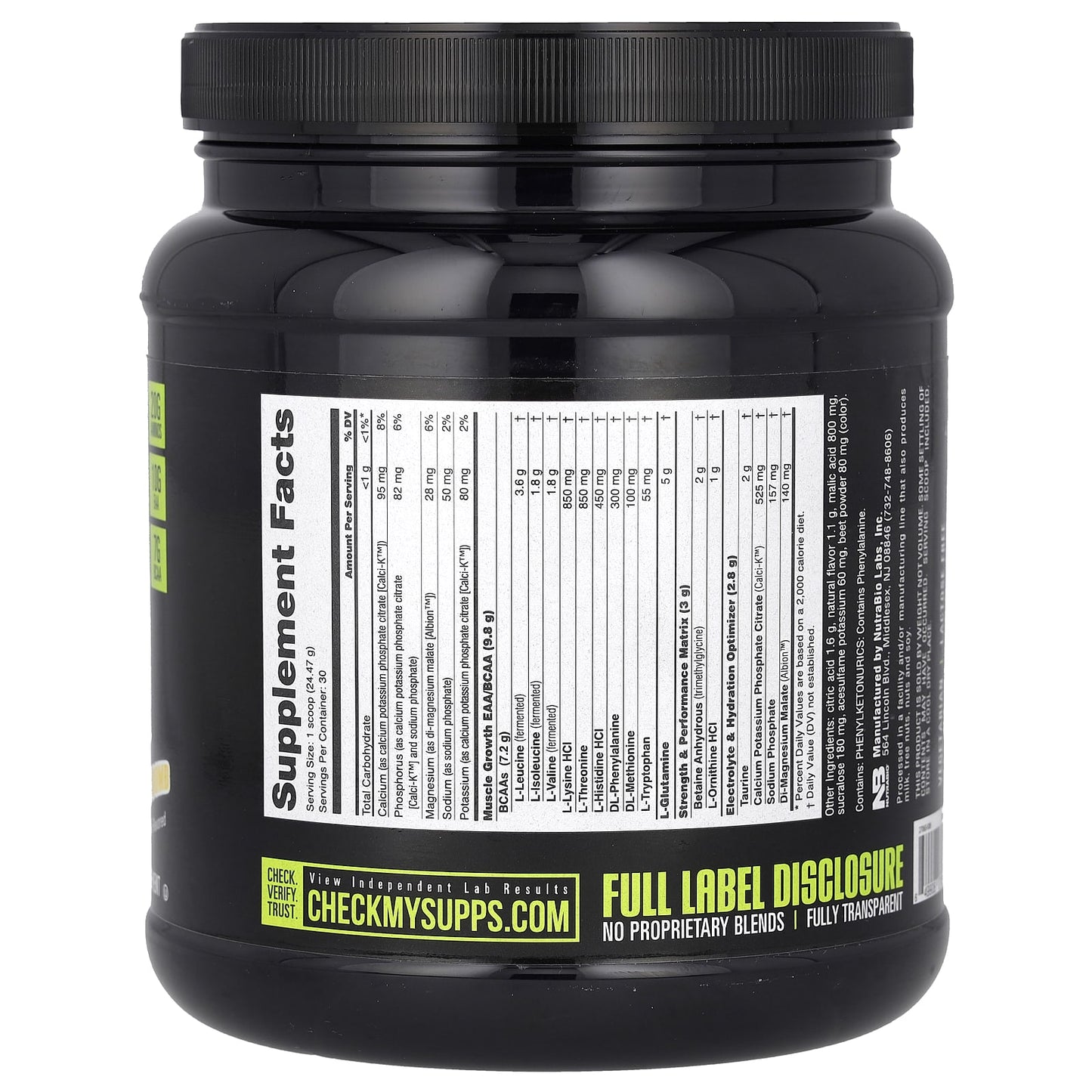 NutraBio, Intra Blast, Intra Workout Amino Fuel, Strawberry Lemon Bomb, 1.62 lb (734 g)