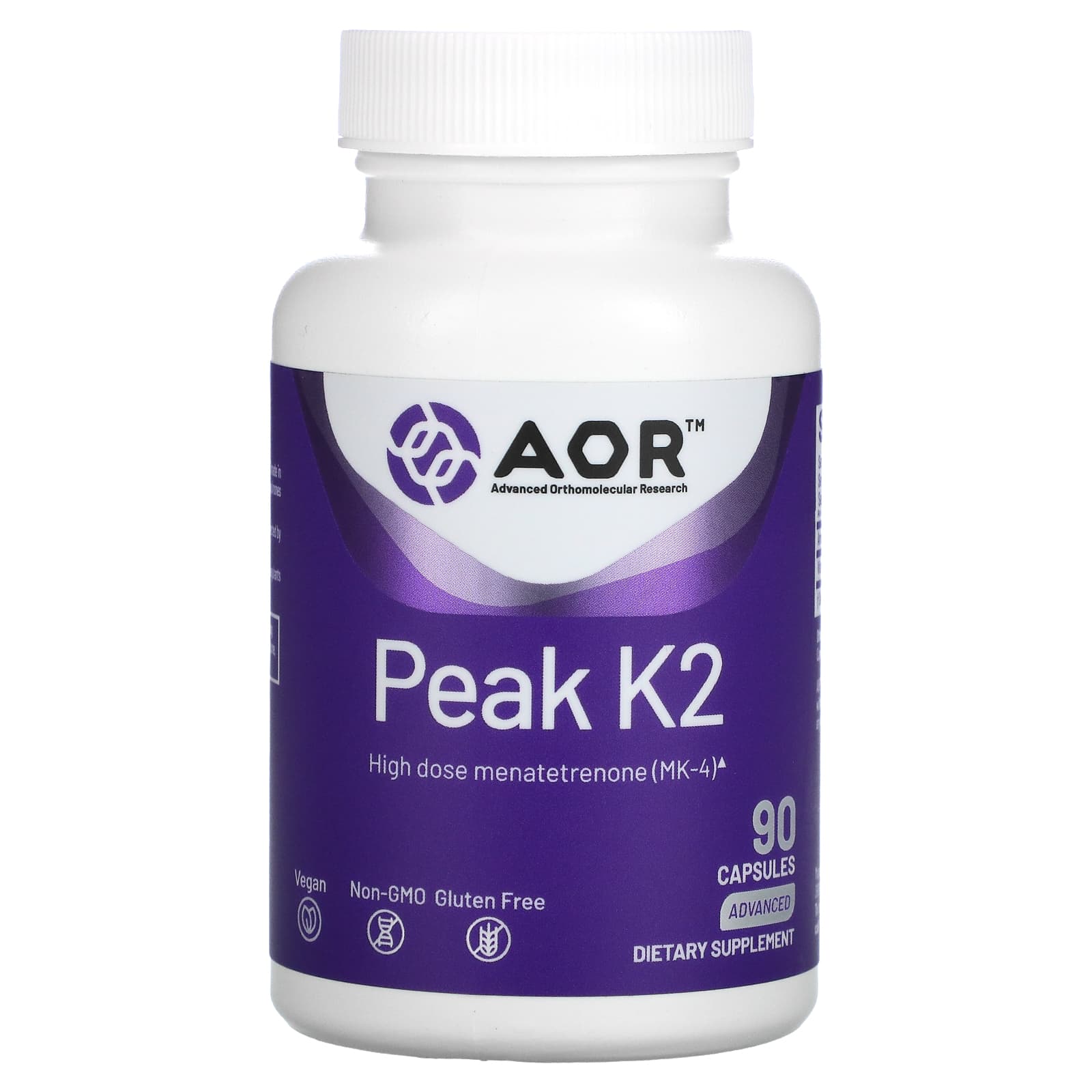 Advanced Orthomolecular Research AOR-Peak K2-90 Capsules