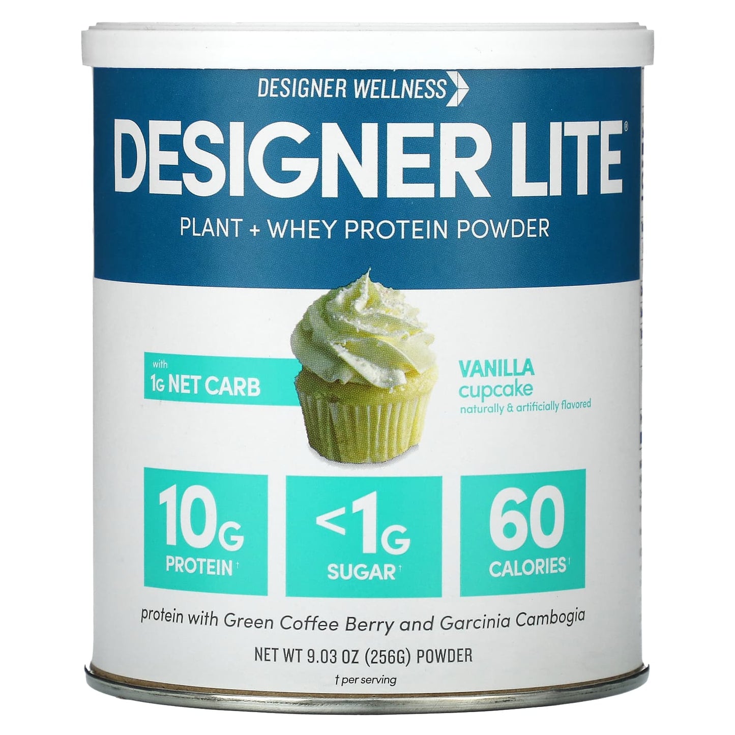 Designer Wellness-Designer Lite-Plant + Whey Protein Powder-Vanilla Cupcake-9.03 oz (256 g)