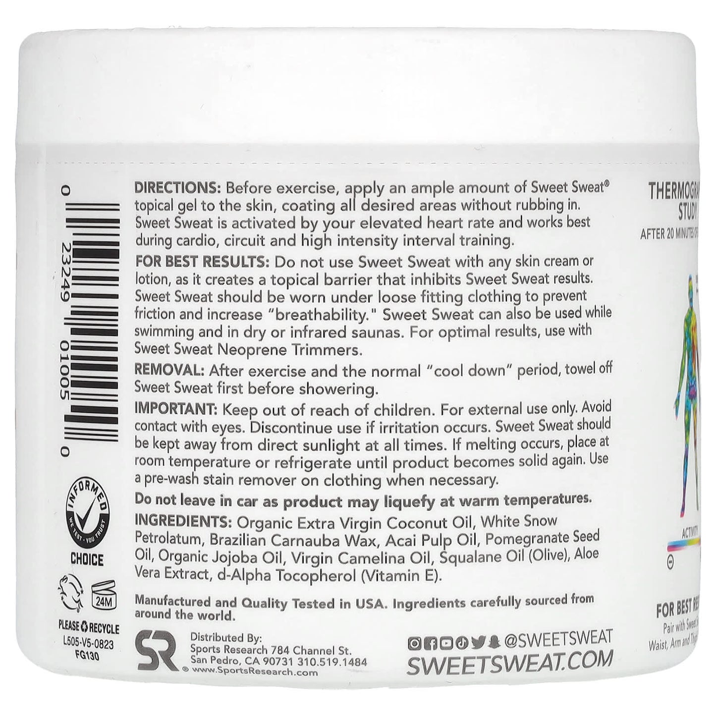 Sports Research, Sweet Sweat, Workout Enhancer, Coconut, 13.5 oz (383 g)