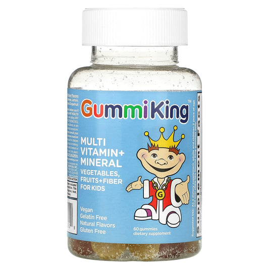 GummiKing-Multi Vitamin + Mineral-Vegetables-Fruits + Fiber For Kids-60 Gummies