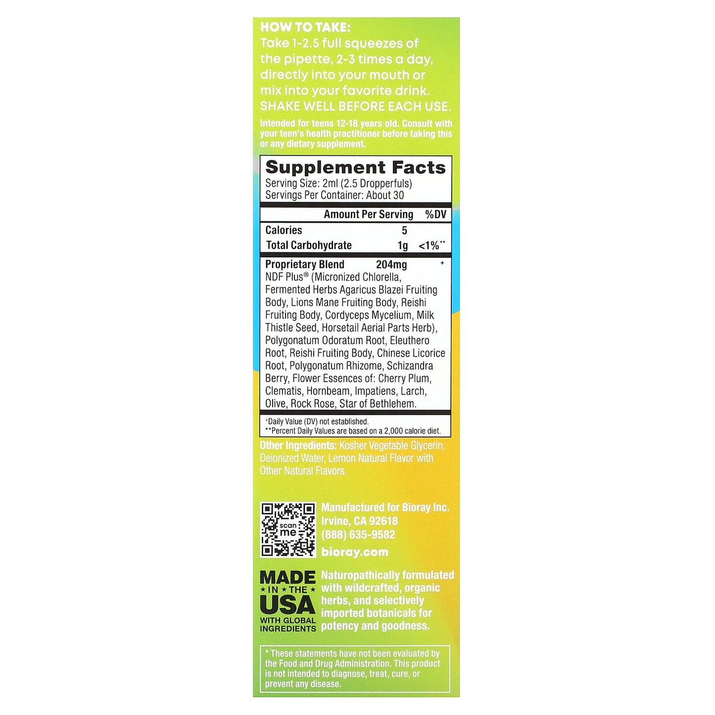 Bioray, Rayz, Thinking Cap, Naturopathic Herbal Drops, Lemon, 2 fl oz (59 ml)