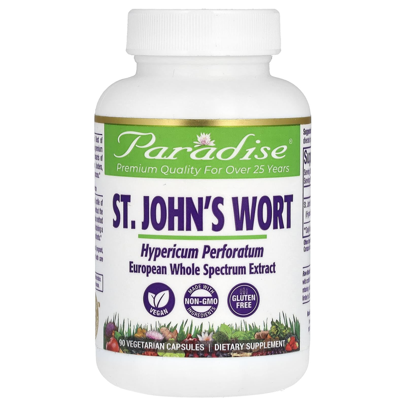 Paradise Herbs-St. John's Wort-90 Vegetarian Capsules