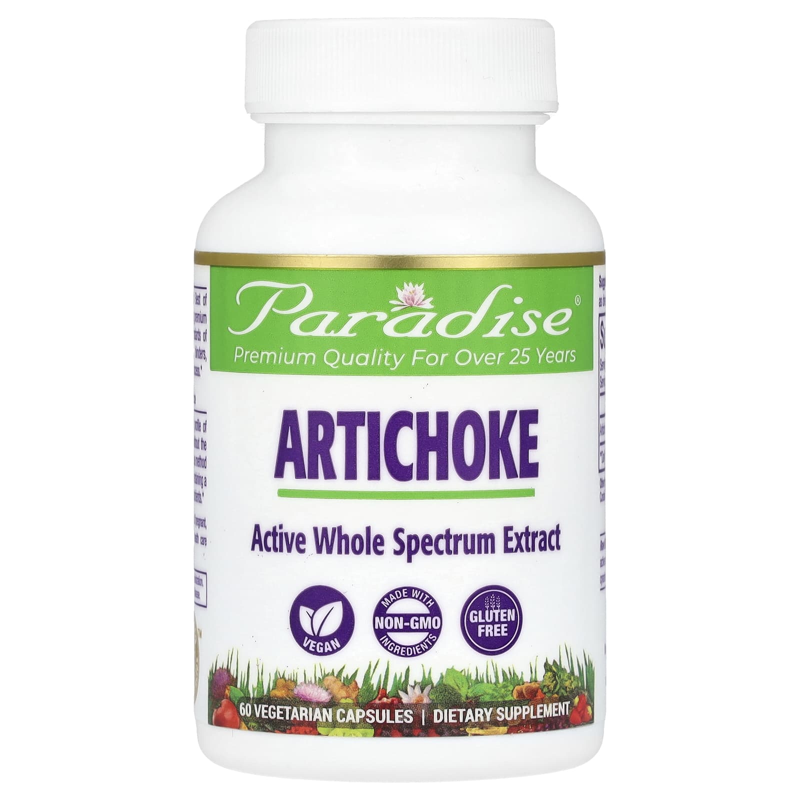 Paradise Herbs-Artichoke-60 Vegetarian Capsules