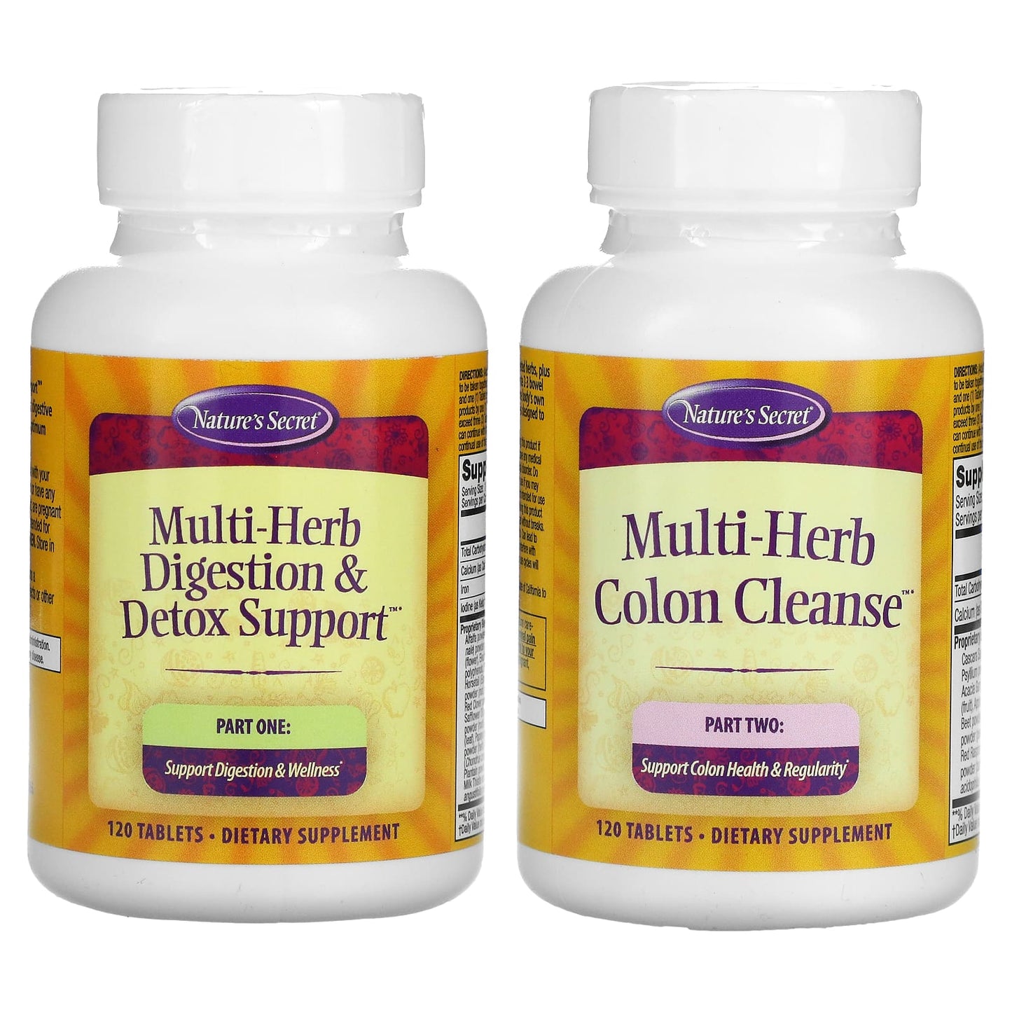 Nature's Secret, Ultimate Cleanse, 2 Part Total-Body Program, 2 Bottles, 120 Tablets Each