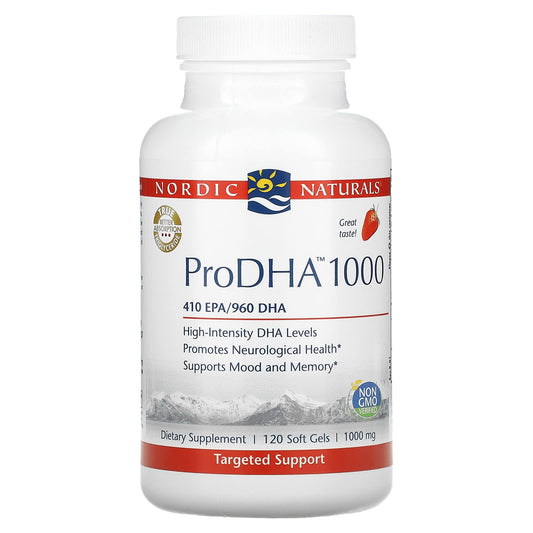 Nordic Naturals-ProDHA 1000-Strawberry -1000 mg-120 Soft Gels