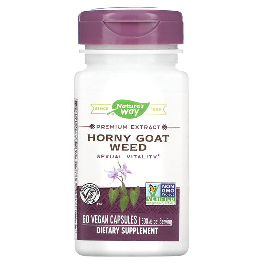 Nature's Way-Horny Goat Weed-500 mg-60 Vegan Capsules