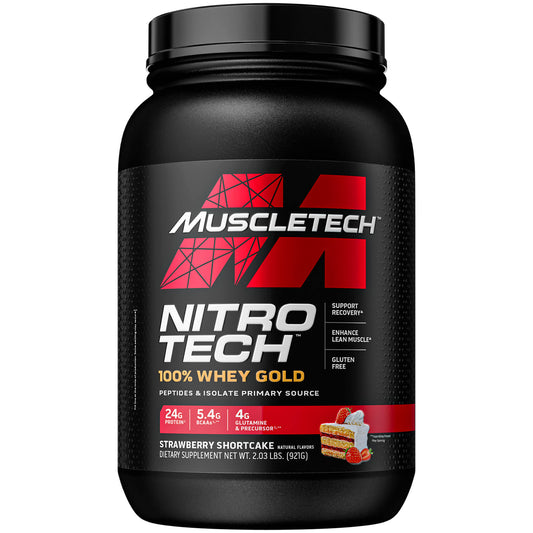 MuscleTech-Nitro Tech-100% Whey Gold-Strawberry Shortcake-2.03 lbs (921 g)