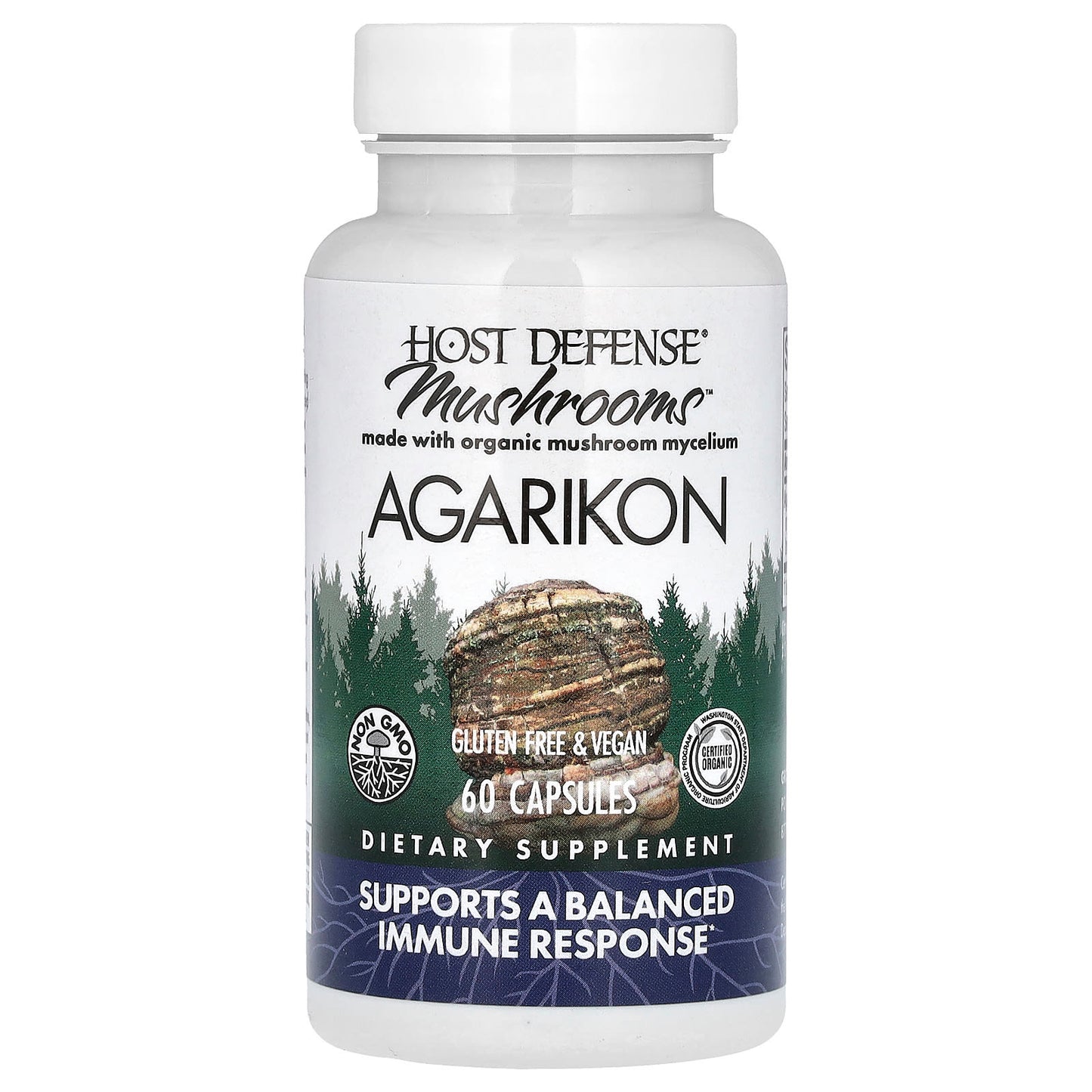 Fungi Perfecti, Host Defense Mushrooms, Agarikon, 60 Capsules