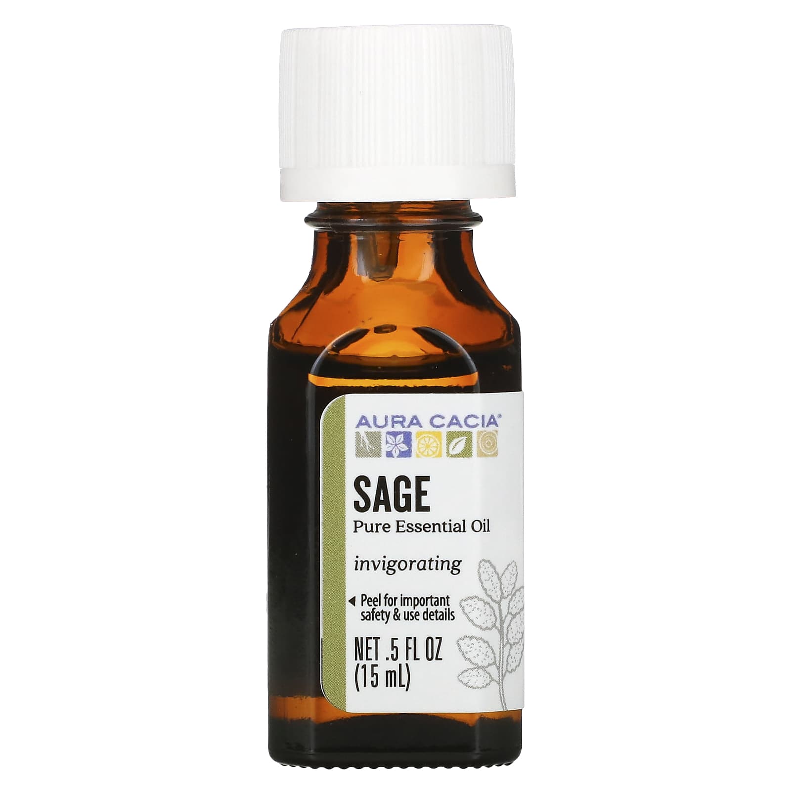 Aura Cacia-Pure Essential Oil-Sage-0.5 fl oz (15 ml)