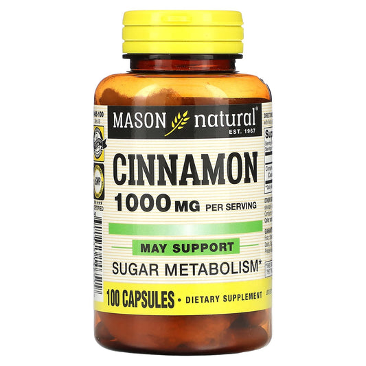 Mason Natural-Cinnamon-1,000 mg-100 Capsules (500 mg per Capsule)