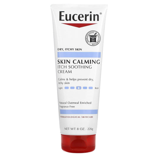 Eucerin-Skin Calming Itch Soothing Cream-Dry-Itchy Skin-Fragrance Free-8 oz (226 g)