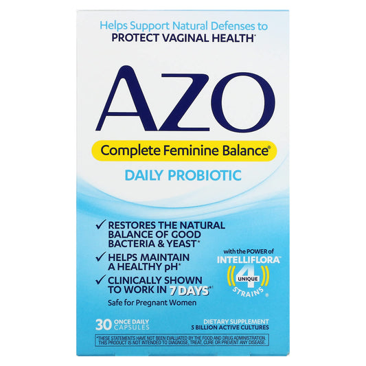 Azo-Complete Feminine Balance-Daily Probiotic-5 Billion-30 Once Daily Capsules