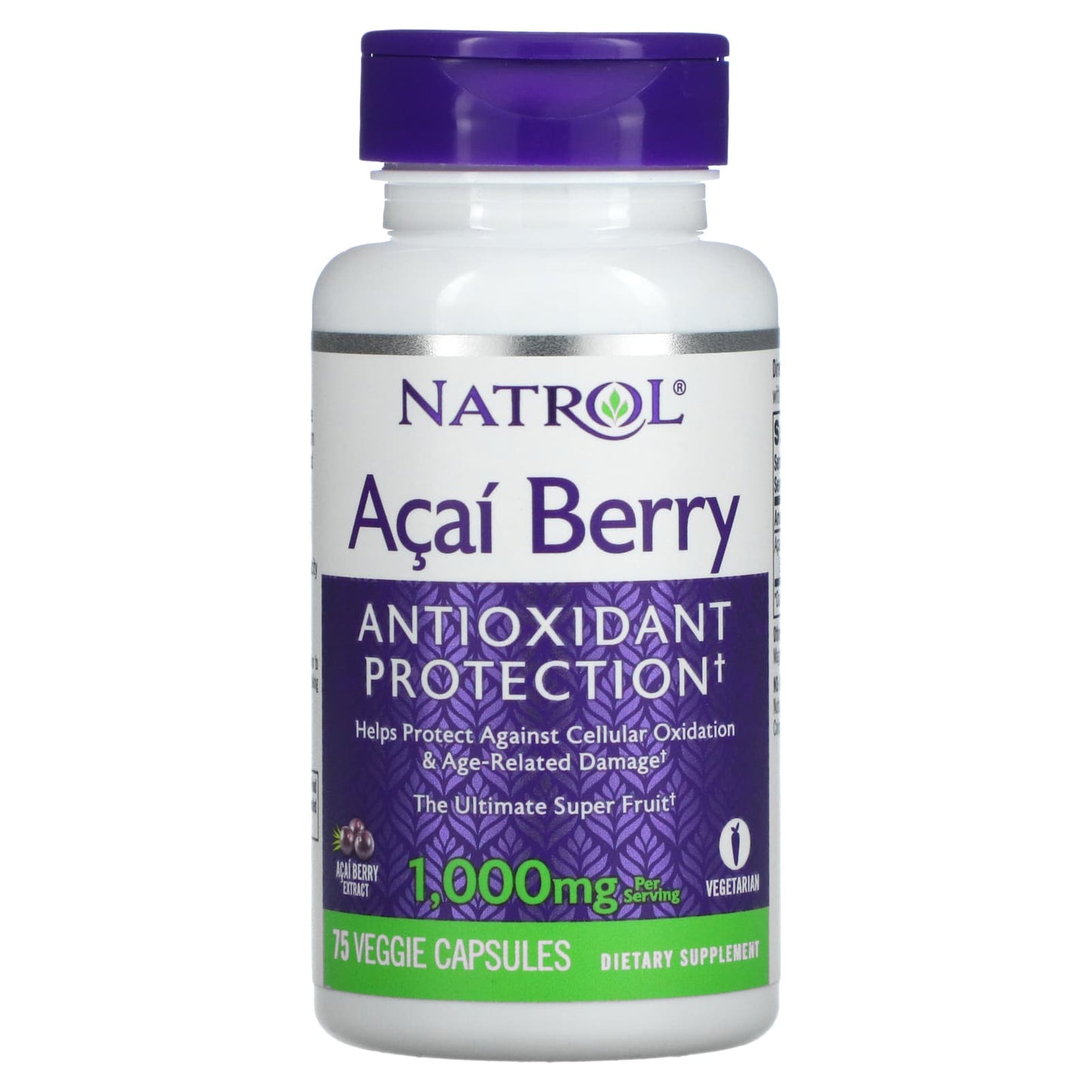 Natrol-Acai Berry-1,000 mg-75 Veggie Caps (500 mg per Capsule)