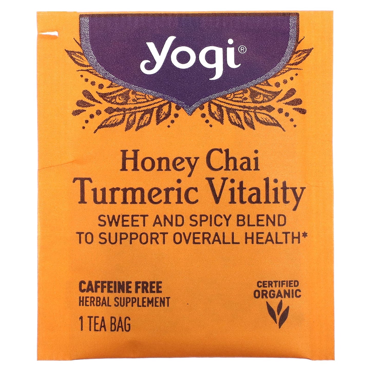 Yogi Tea, Turmeric Vitality, Honey Chai, Caffeine Free, 16 Tea Bags, 1.12 oz (32 g)