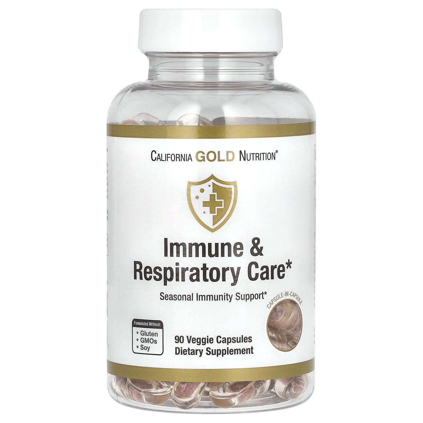 California Gold Nutrition-Immune & Respiratory Care-90 Veggie Capsules