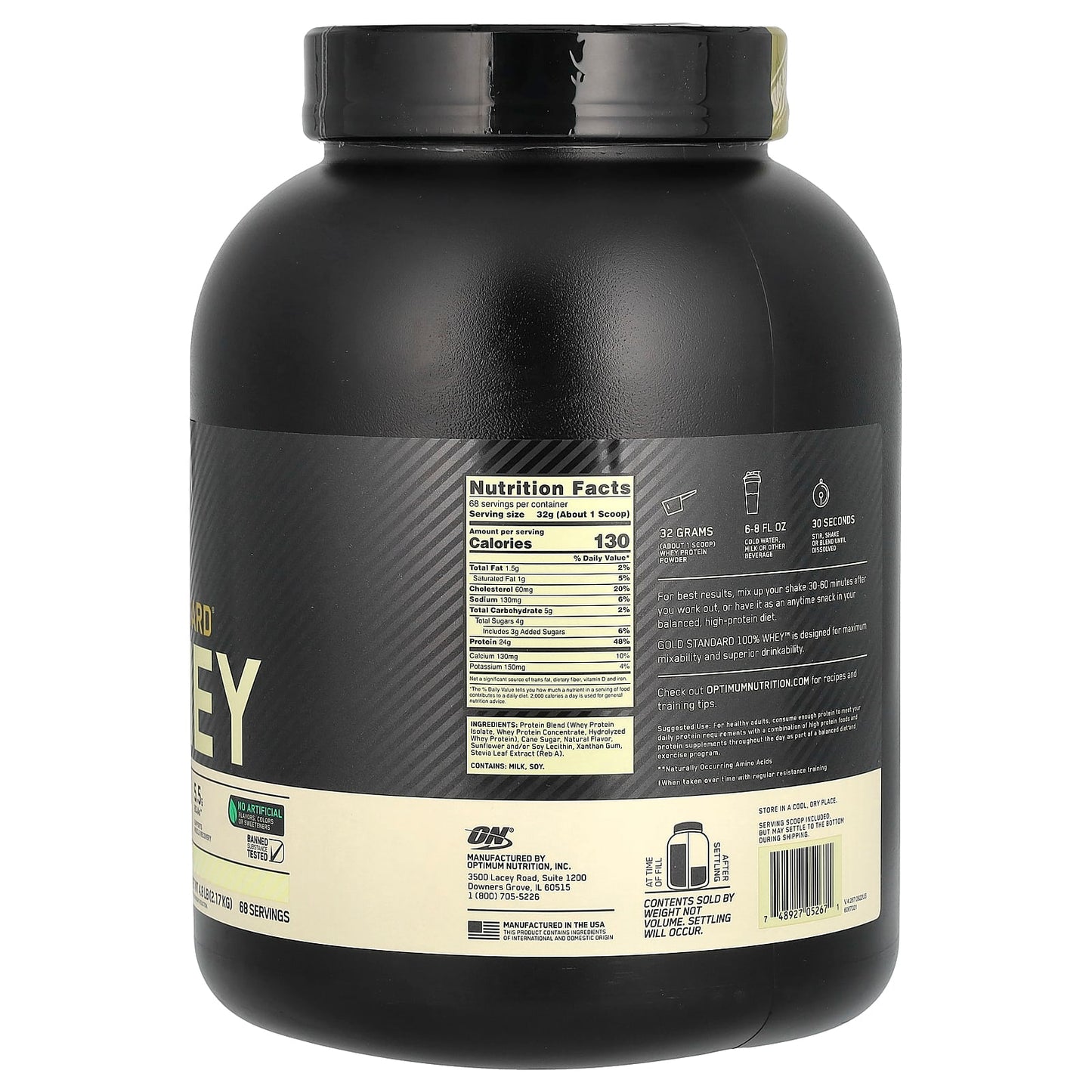 Optimum Nutrition, Gold Standard 100% Whey, Vanilla, 4.8 lb (2.17 kg)