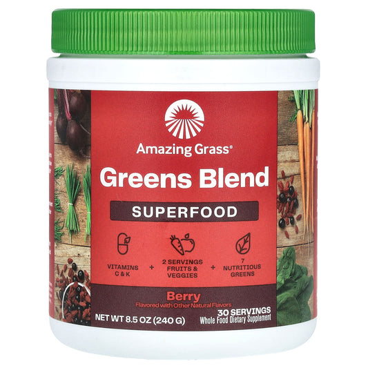 Amazing Grass-Greens Blend Superfood-Berry-8.5 oz (240 g)