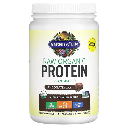 Garden of Life-RAW Organic Protein-Plant-Based-Chocolate-24.69 oz (700 g)