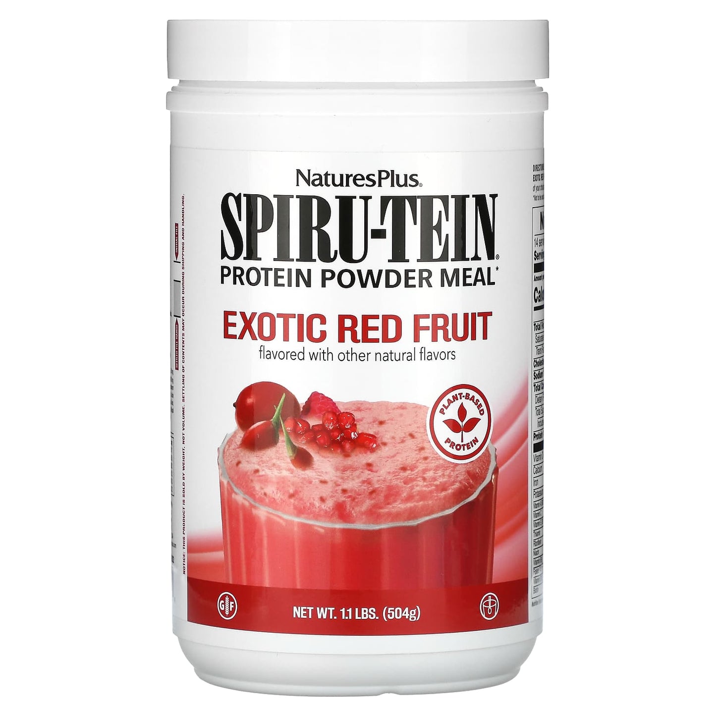 NaturesPlus-Spiru-Tein-Protein Powder Meal-Exotic Red Fruit-1.1 lbs (504 g)