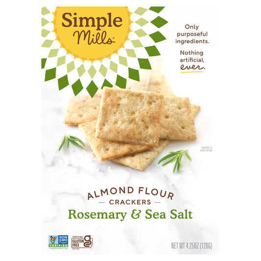 Simple Mills-Almond Flour Crackers-Rosemary & Sea Salt-4.25 oz (120 g)