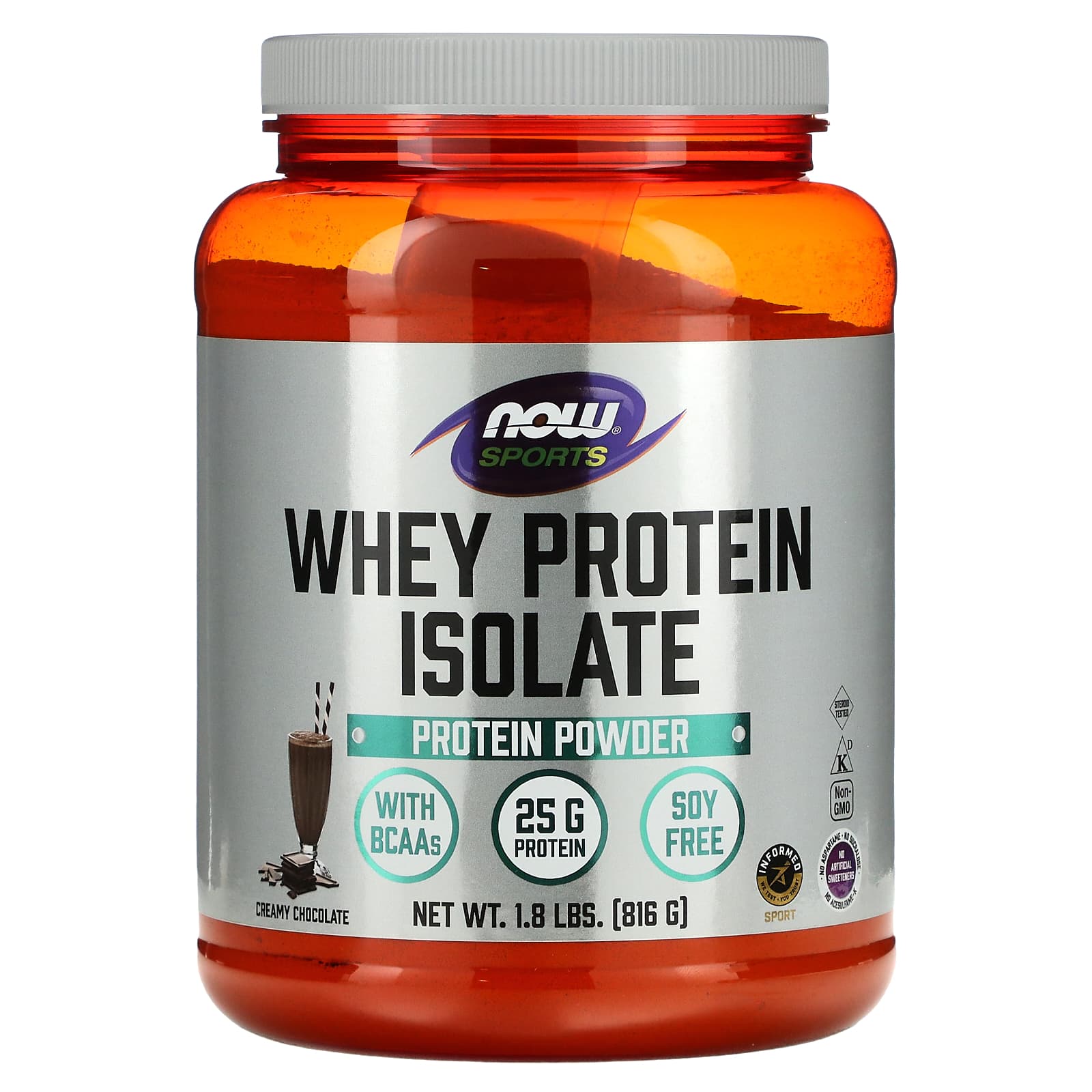 NOW Foods-Sports-Whey Protein Isolate-Creamy Chocolate-1.8 lbs (816 g)