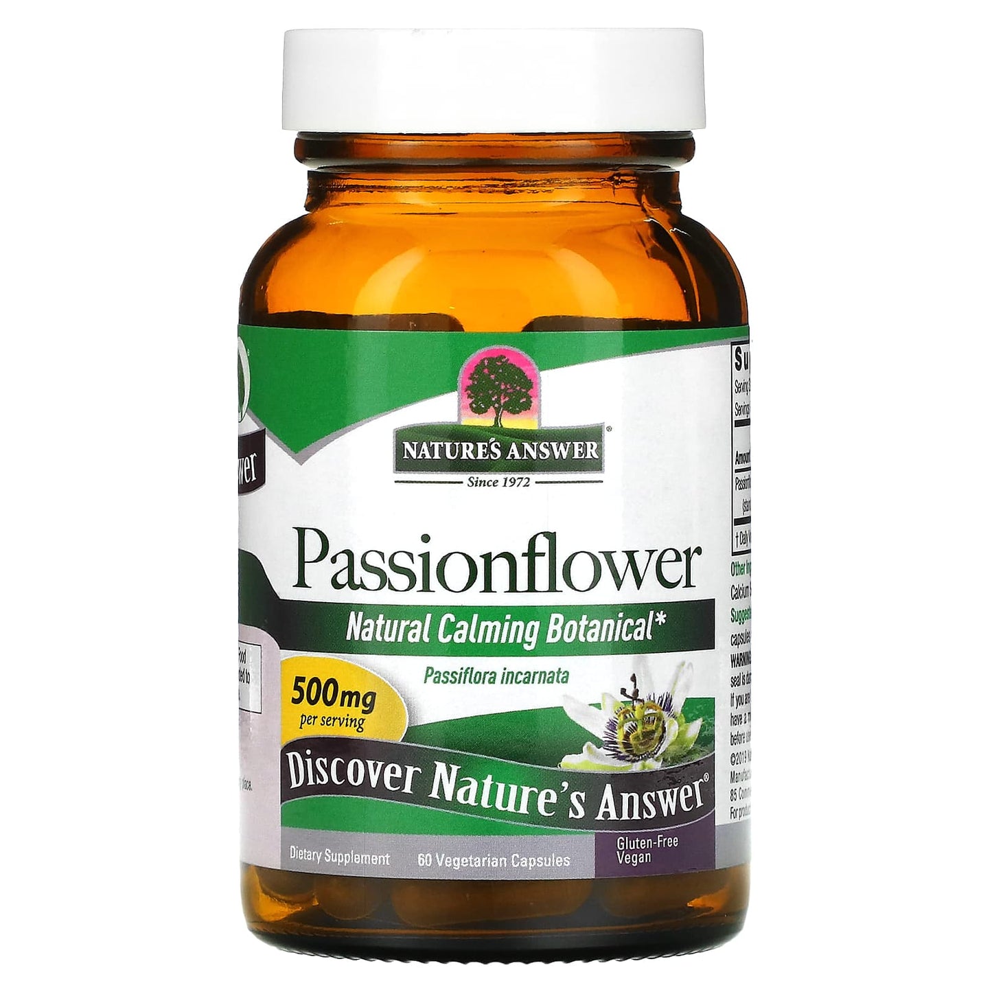 Nature's Answer, Passionflower, 500 mg, 60 Vegetarian Capsule (250 mg per Capsule)