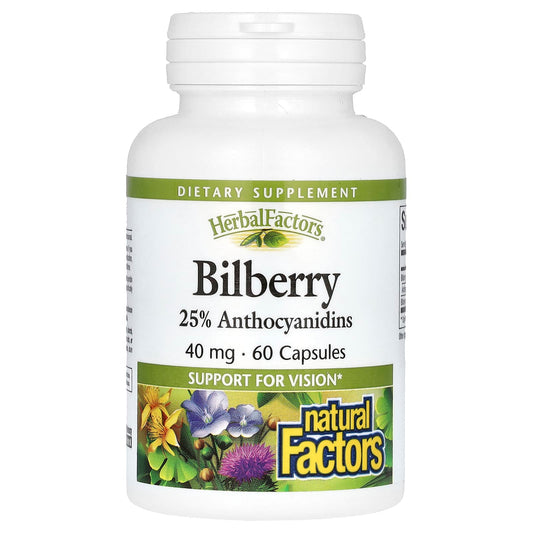 Natural Factors-Bilberry-40 mg-60 Capsules