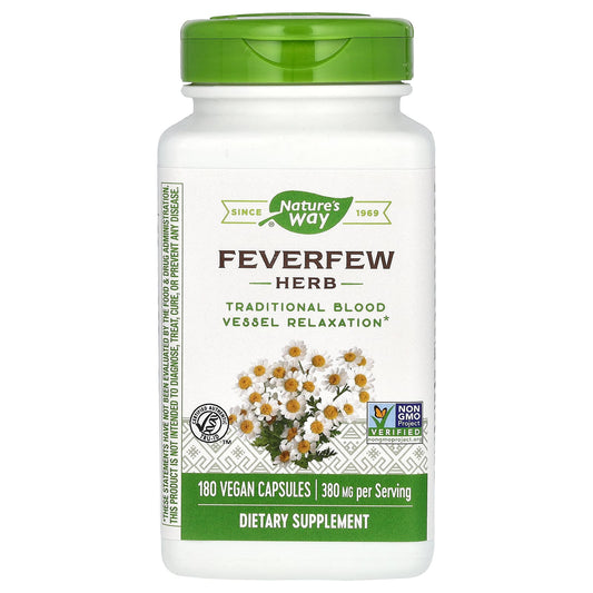 Nature's Way-Feverfew Herb-380 mg-180 Vegan Capsules