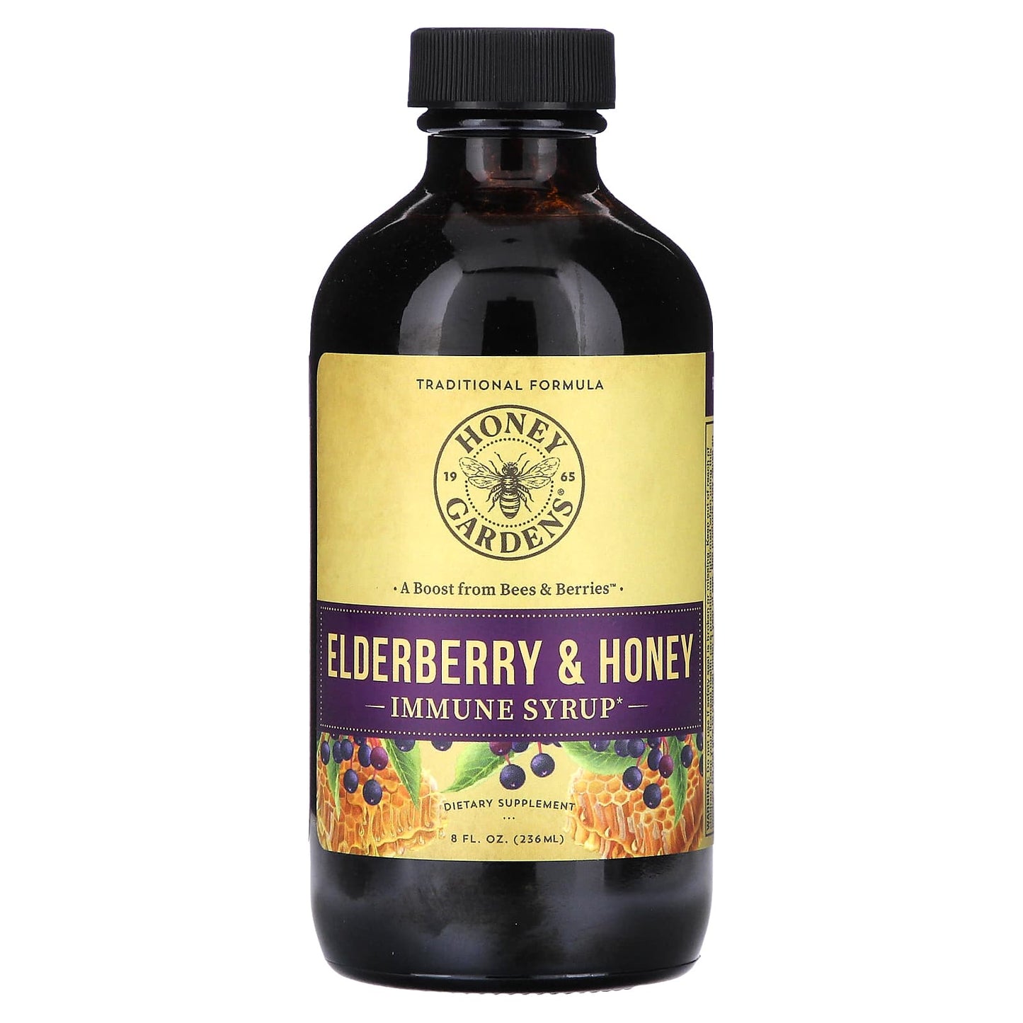 Honey Gardens-Immune Syrup-Elderberry & Honey -8 fl oz (236 ml)