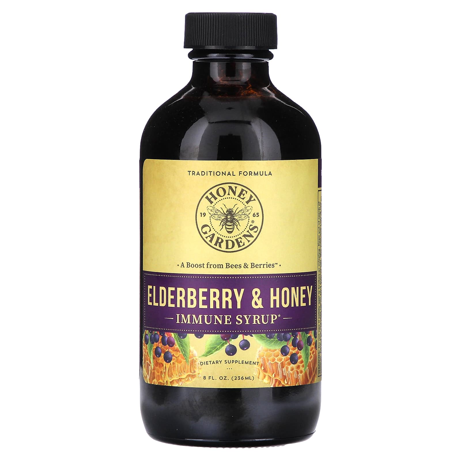 Honey Gardens-Immune Syrup-Elderberry & Honey -8 fl oz (236 ml)