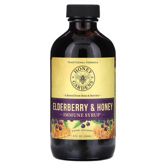 Honey Gardens-Immune Syrup-Elderberry & Honey -8 fl oz (236 ml)